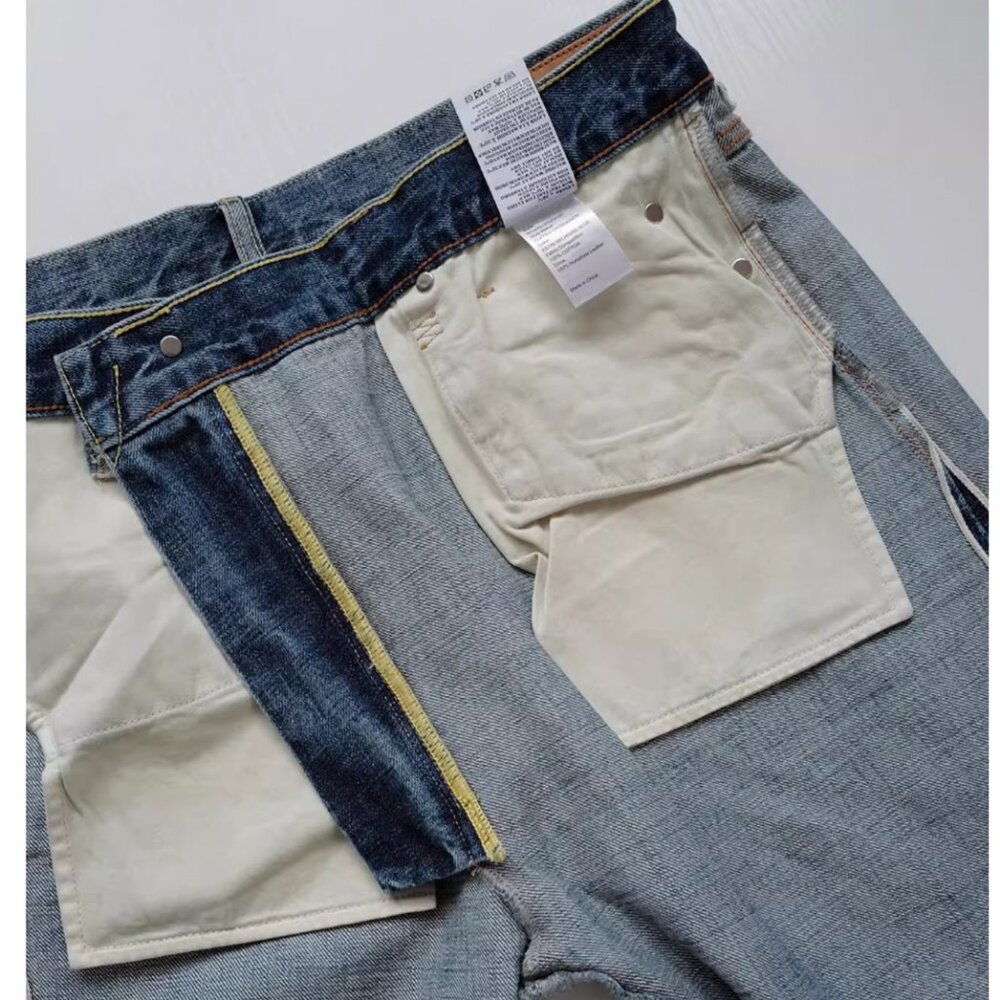 LIMITED NWT R13 Cuffed Crossover Straight Leg Jeans Estin Selvedge Blue - Picture 8 of 10